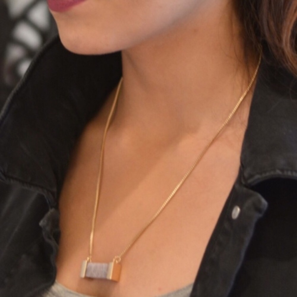 NWT Semi precious brown quartz necklace and matching earings